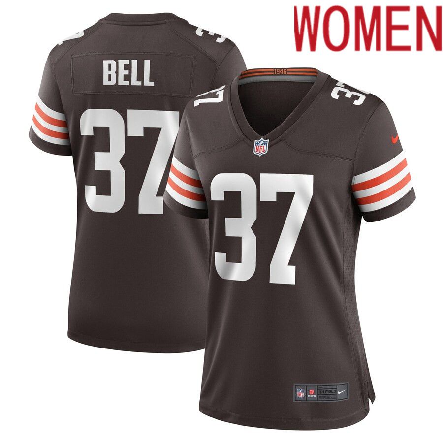 Women Cleveland Browns 37 D Anthony Bell Nike Brown Game Player NFL Jersey